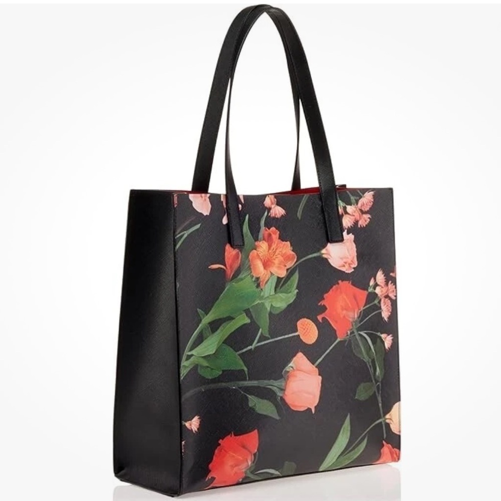 New Ted Baker Flircon Womens Floral Print Large Icon Tote bag - Faux Leather - Picture 2 of 9